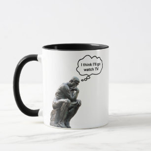 Mug Rodin's Thinker Statue - Je pense que je vais rega