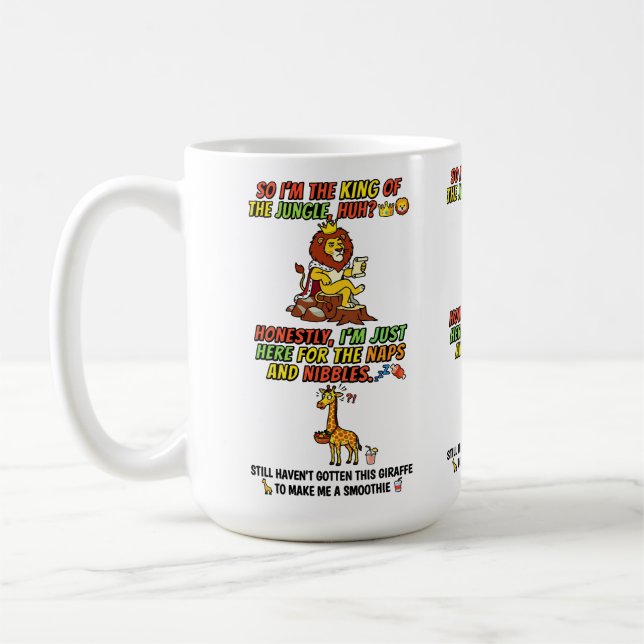 Mug Roi de la jungle : le lion fait la sieste - drôle (Gauche)
