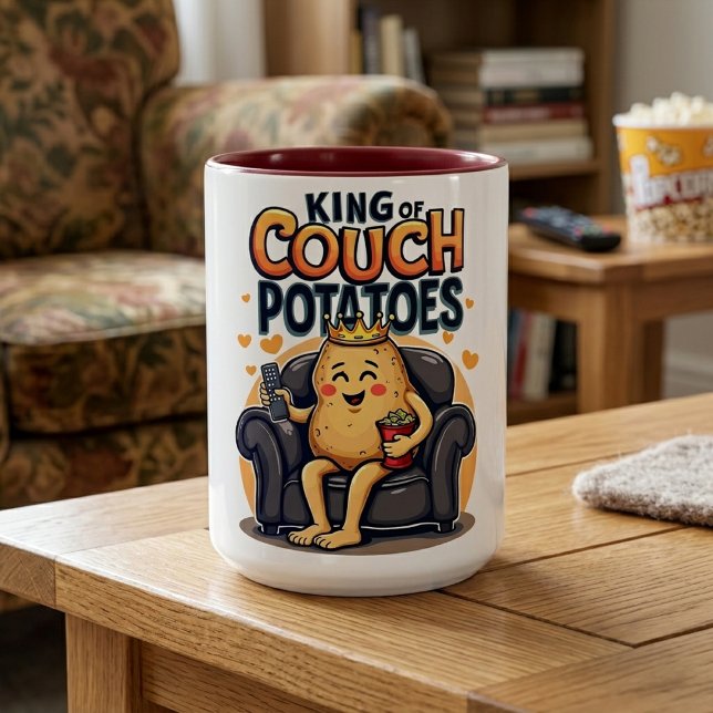 Mug Roi des Patates de Canapé - Patate Paresseuse Drôl (Créateur téléchargé)