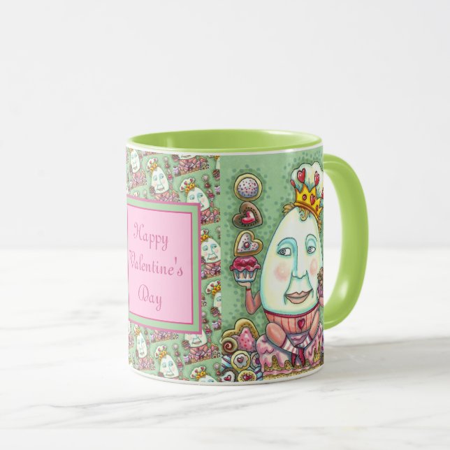 MUG ROI HUMAIN DES COEURS ET DES CONFECTIONS, VALENTIN (Devant droit)