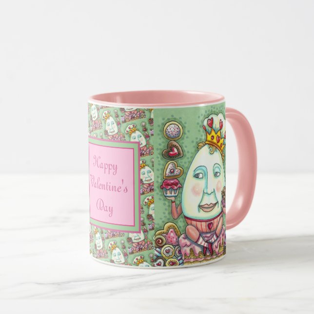 MUG ROI HUMAIN DES COEURS ET DES CONFECTIONS, VALENTIN (Devant droit)