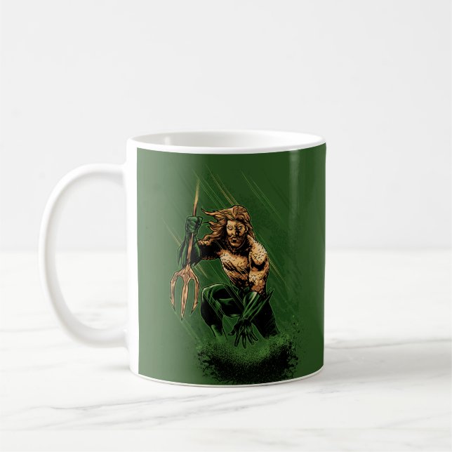 Mug Roi Océan Guerrier Trident Dynamique Art de Bande  (Gauche)