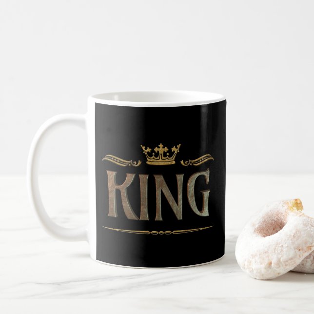 Mug ROI Papa Médiéval Royal Couronne Lettres Père (Avec donut)