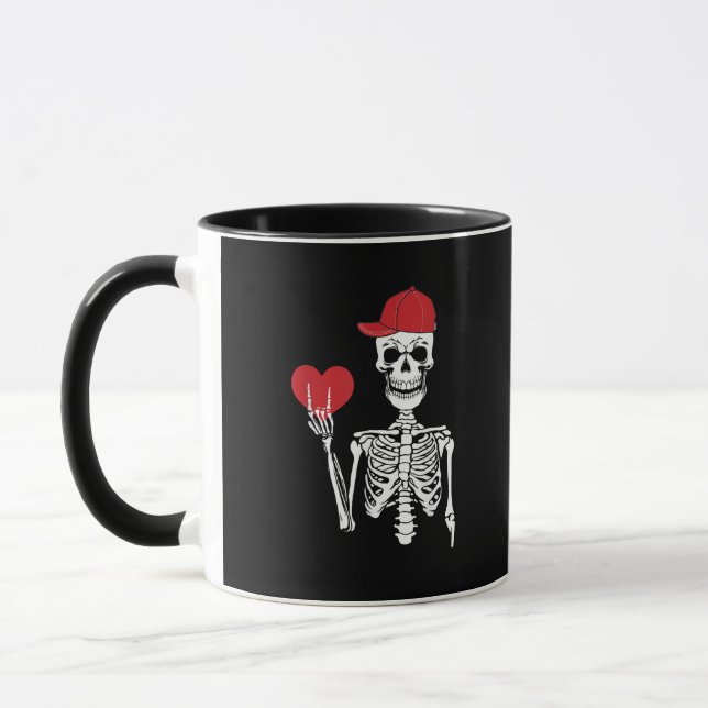Mug Roll Skeleton Mains Coeur Valentines Jour Crâne (Gauche)