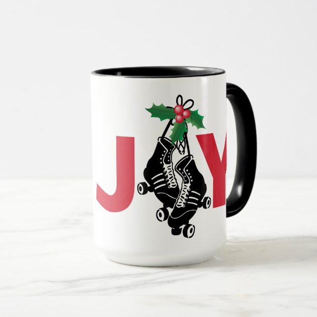 Mug Roller Derby Girl, patinage de Noël avec Holly (Devant droit)