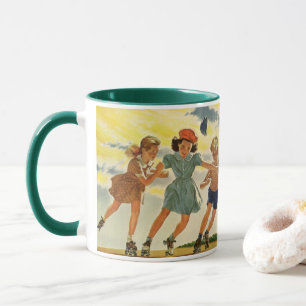 Mug Roller vintage Patinage amusant Enfants Garçons et