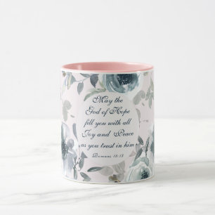 Mug Romains 15:13 Dieu de l'Espoir, Floral