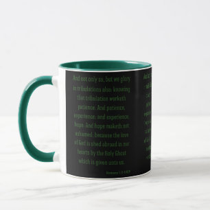 Mug Romains 5:3-5 KJV Bible Verse Deux Tons