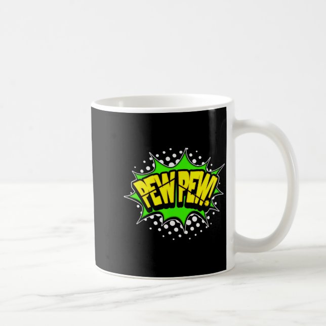 Mug Roman laser pew-pew ! bande dessinée de mot d'acti (Droite)