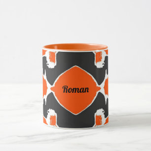 Mug ROMAN ~ Zany 3D ~ Musique orange blanche noire