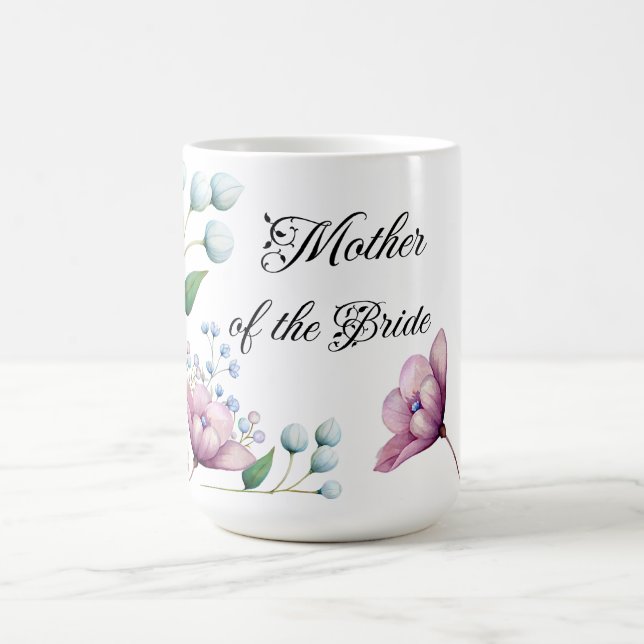 Mug Romance Botanique Élégante Fleurs de Mariage Douce (Centre)