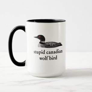 Mug Romance de hockey stupide loup oiseau canadien pou