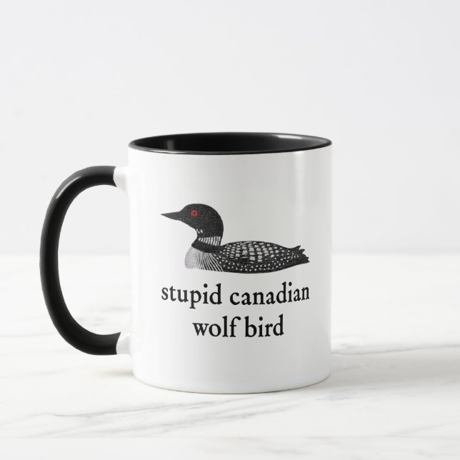 Mug Romance de hockey stupide sur les oiseaux loups ca (Gauche)