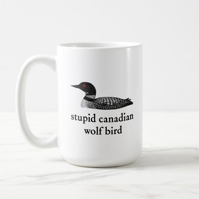 Mug Romance de hockey stupide sur les oiseaux loups ca (Gauche)