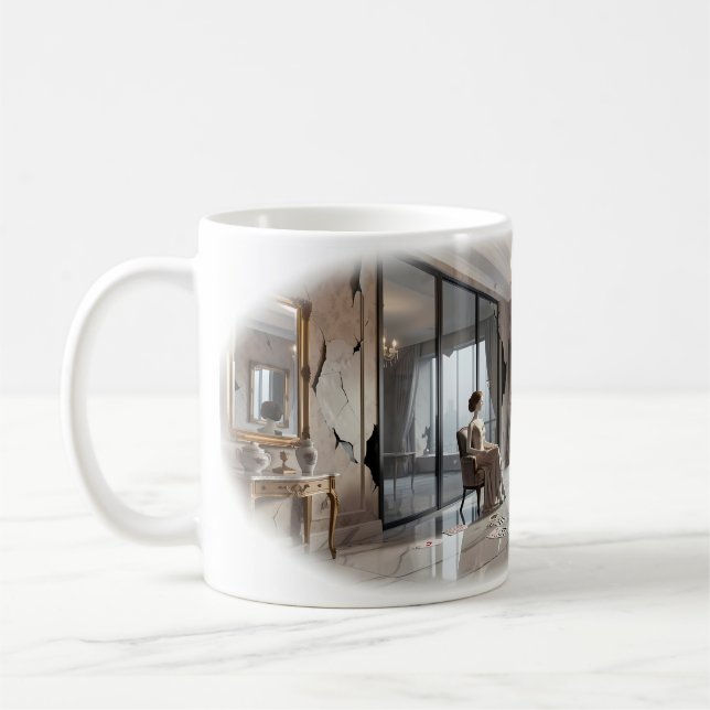 Mug Romance Hantée dans une Salle Brisée (Gauche)