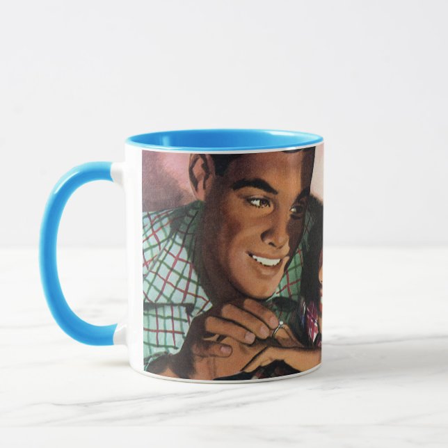 Mug Romance vintage, amour du lycée en amour (Gauche)