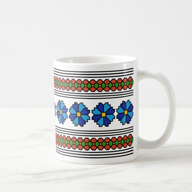 Mug romanie motif d'art populaire symbole de fleur chi (Droite)