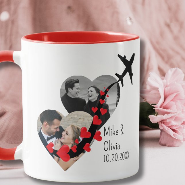 Mug Romantic 2 Photos Airplane Elegant Wedding custom (Créateur téléchargé)