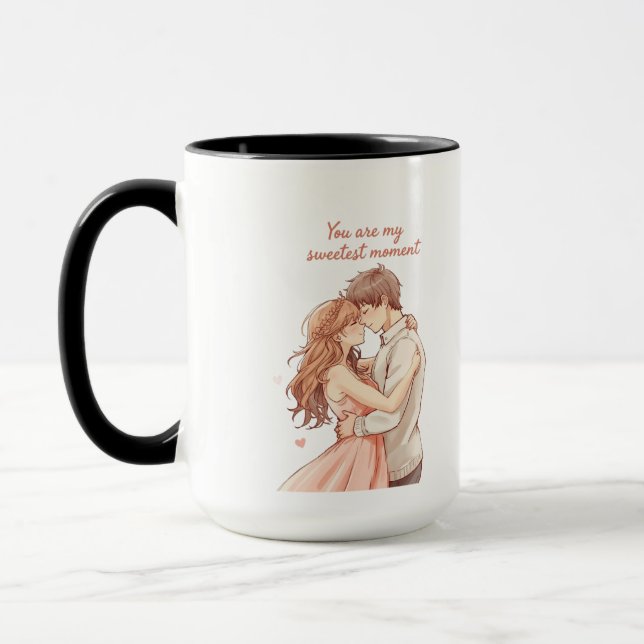 Mug Romantic Anime Couple - Sweet Valentine Moment (Gauche)
