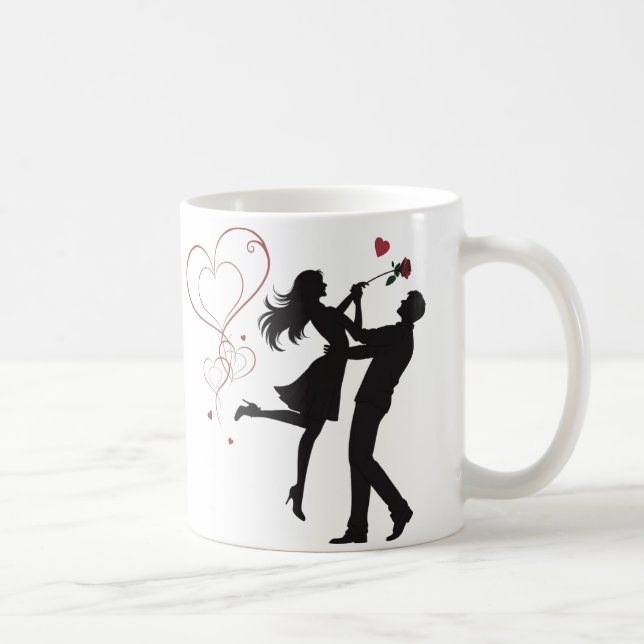 Mug Romantic Couple Silhouette Love – Heart Valentine (Droite)