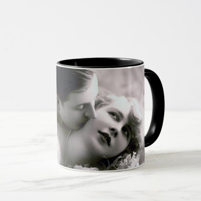 Mug Romantic Couple Vintage Retro Photo Élégant Amour (Devant droit)