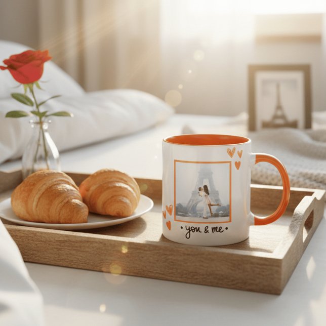 Mug Romantic Eiffel Tower Paris Photo Template Anniver (Créateur téléchargé)