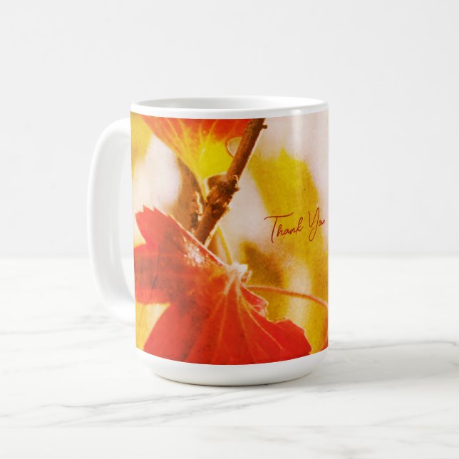 Mug Romantic Leaves Boho – Botanical Fantasy Thanks (Devant gauche)