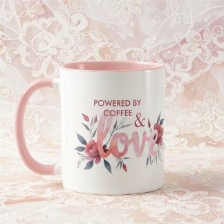 Mug Romantic Pink Floral Botanical Love Coffee