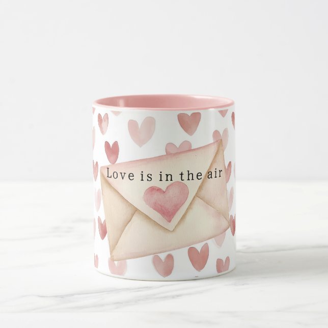 Mug Romantic Pink Love Hearts Valentine's Day (Centre)