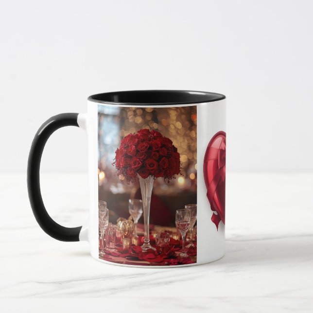 Mug Romantic Red Rose love Valentine Hot Drink Coffee (Gauche)