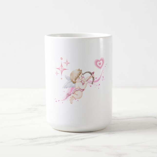 Mug Romantic Valentine Art with Pink Heart Glow (Centre)