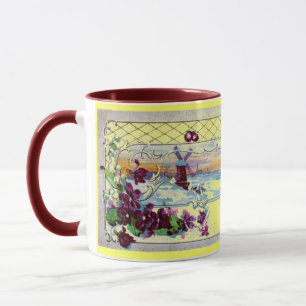 Mug ROMANTICA Paysage d'hiver,Pensées,Florales en spir