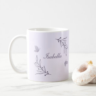 Mug Romantique élégant floral mauve