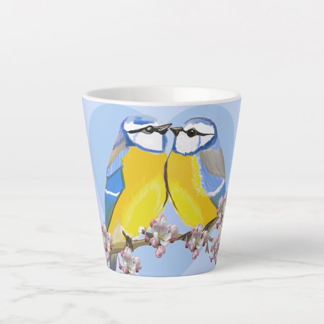 Mug romantique Eurasien Chikadee Latte (Devant)