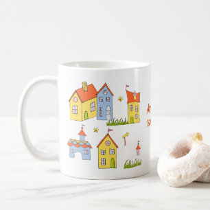 Mug Romantique Ma jolie petite ville Minimaliste Café
