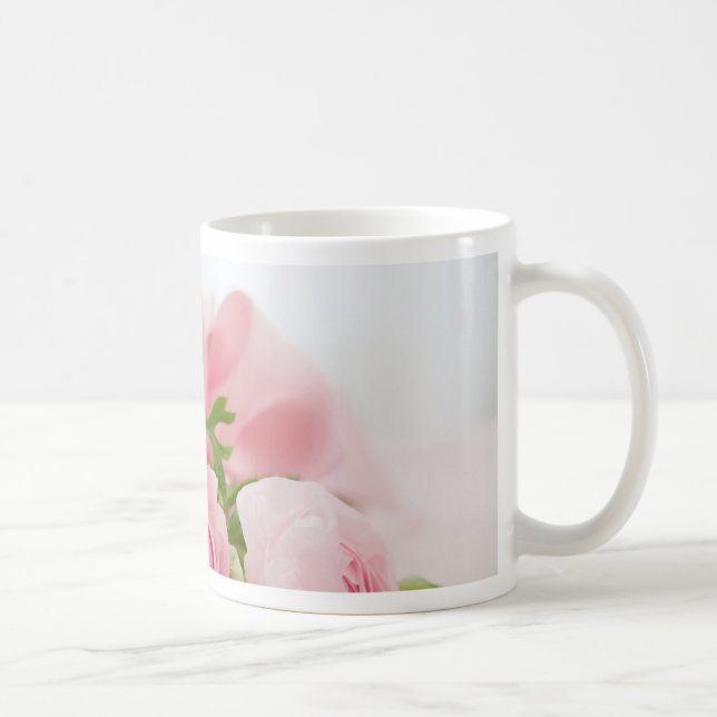 Mug Romantique Mariage Love Soft Rose Flower Bouquet (Droite)