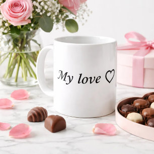 Mug romantique "My Love" avec coeur - Cadeau parfa