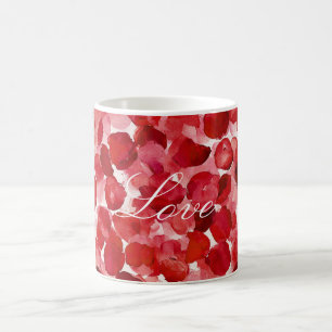 Mug Romantique Rose Rouge Petals Floral