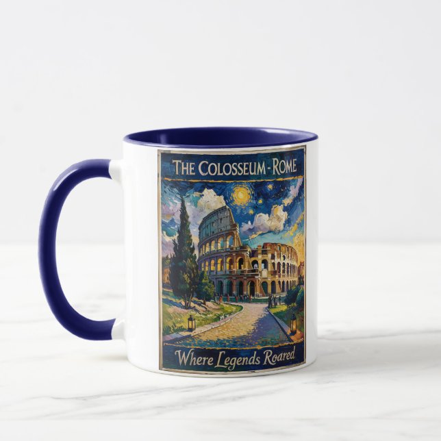 Mug Rome Colosseum Nuit Étoilée Impressionniste Vintag (Gauche)