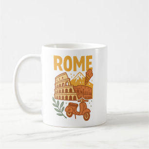 Mug Rome Italie Minimaliste Colisée Dessiné à la Main