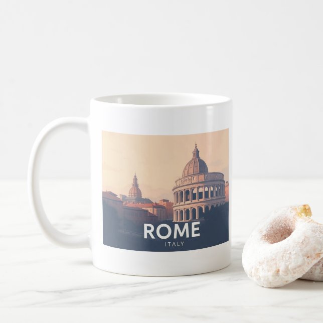 Mug Rome Italie Pastel Voyage Design (Avec donut)