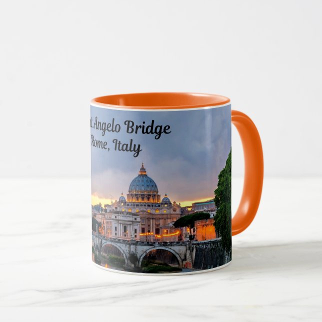 Mug Rome, Italie - Pont Saint-Angelo, (Devant droit)