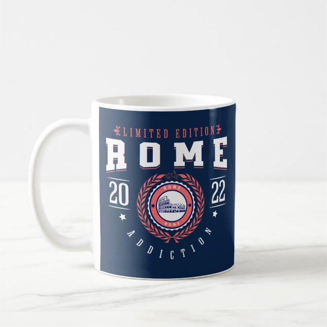 Mug Rome Italie Ville Voyageur Sports Style Marine (Gauche)