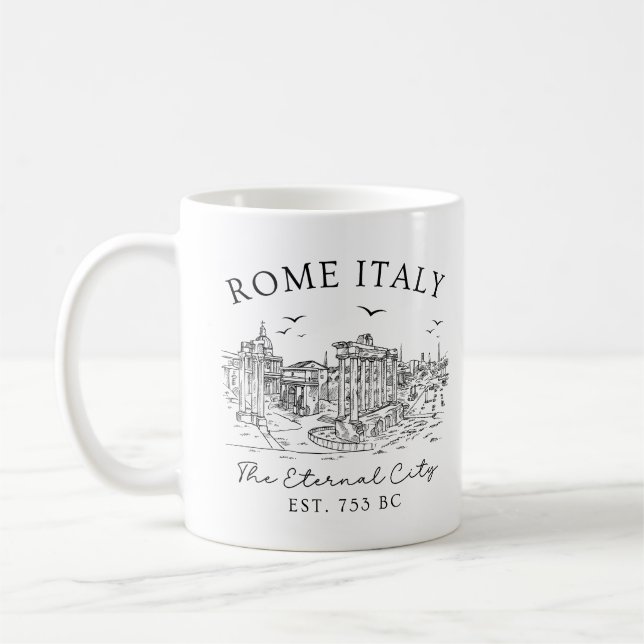 Mug Rome Italie Vintage - Temple Ruines T-Shirt (Gauche)
