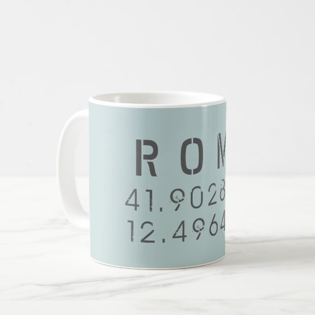 Mug Rome Latitude et Longitude (Devant gauche)