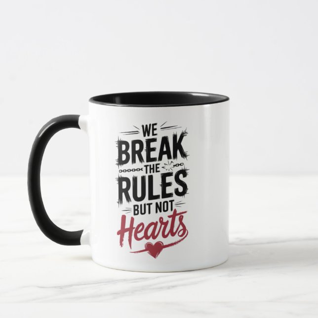 Mug Rompre les règles, pas la typographie des coeurs (Gauche)