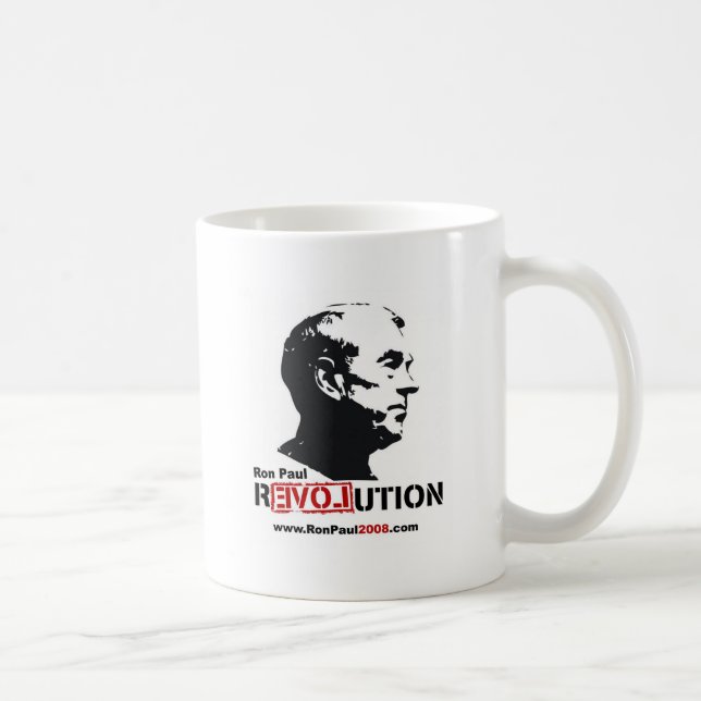 Mug Ron Paul font face au pochoir - révolution (Droite)