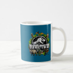 Mug Roooar j'ai 4 ans Anniversaire T Rex Dinosaure Drô