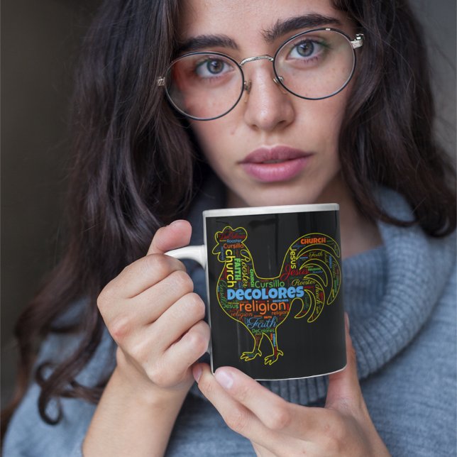 Mug Rooster de DeColores Cursillo Mot Cloud (Créateur téléchargé)