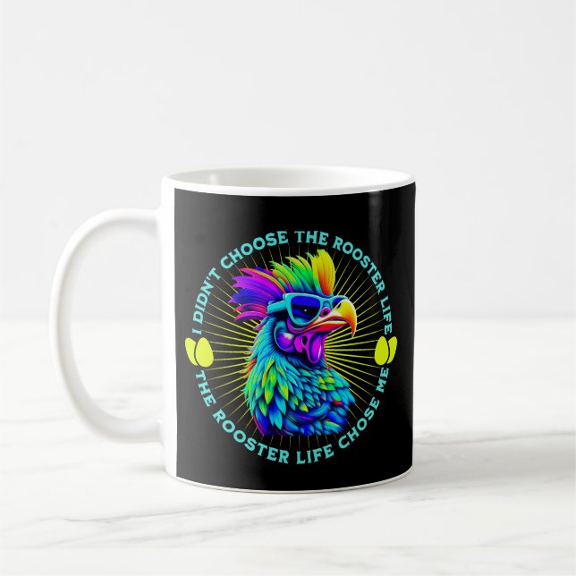 Mug Rooster Life Funky Retro Rooster Chicken Citation (Gauche)